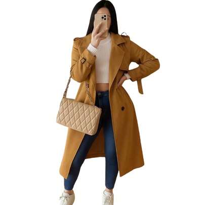 Abrigo Gabardina Largo Calientito con Top Corto Set de 2 Piezas Elegante Ideal para Fiestas Navideñas Cazadora