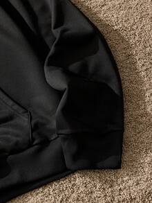 SWAVVY Áo hoodie dài tay in họa tiết thường ngày dành cho nam - màu đen - Xem 4