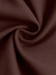 SHEIN Clasi Quần ống đứng lưng thun túi thật cỡ lớn cho nữ, màu trơn - Cà phê nâu - Xem 7