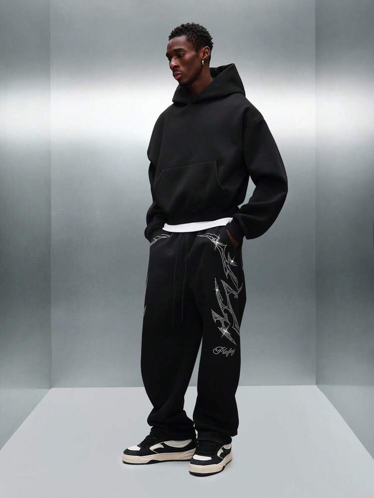 PLAYBOY X SUMWON Rhinestone Graphic Loose Fit Joggers