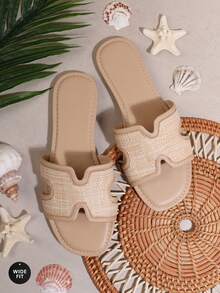 SHUZIA Sandal đế bằng dệt kiểu Bohemian dành cho nữ, hoàn hảo cho kỳ nghỉ và du lịch, giày mùa hè, giày mùa xuân, kỳ nghỉ xuân, lễ Phục sinh, quà Ngày của Mẹ, quà Giáng sinh, quà Ngày Valentine, cỡ rộng. - Màu be - Xem 2