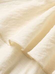 SHEIN Explorewe Streecool 少女休闲时尚日常百搭荷叶边露肩连体裤，春夏款 - 杏色 - 查看 5