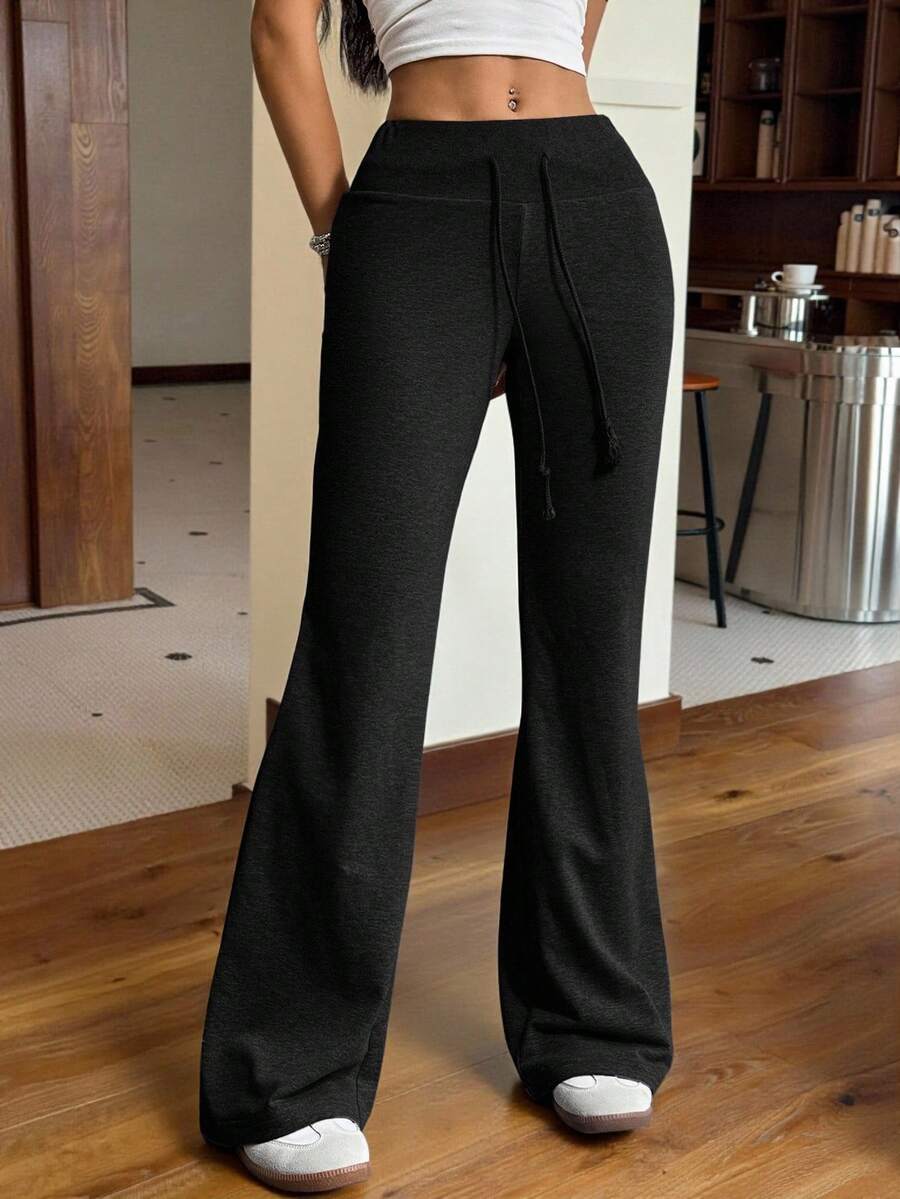 SHEIN EZwear 束口腰喇叭褲