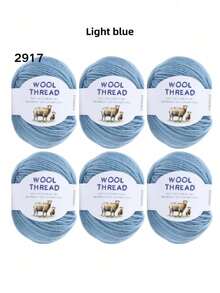 6卷300克澳洲美利奴羊毛纱线，70%美利奴羊毛，30%抗起球纤维，柔软舒适透气，色彩鲜艳，适用于编织毛衣、背心、手工艺品和DIY手工材料。