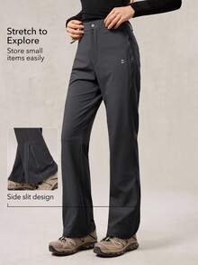 OutZeal Women PFC-Free Water-Resistant Multi Pockets Zippered Leg Opening Flared Outdoor Pants Camping Hiking Climbing - Dark Grey - View 2