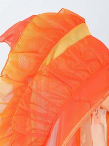 Swim Vcay Women's Orange Casual Vacation Beach Party Elegant Halter Neck 3-Piece Bikini Swimsuit Set - Burnt Orange - View 7