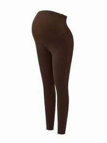 Modmama 2pcs Maternity Solid Color Basic Knitted Leggings, Casual Daily Wear - Multicolor - View 4