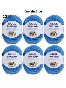 6卷300克澳洲美利奴羊毛纱线，70%美利奴羊毛，30%抗起球纤维，柔软舒适透气，色彩鲜艳，适用于编织毛衣、背心、手工艺品和DIY手工材料。