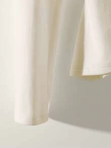 Franclia Women's Unique French Style Drape Collar Layering T-Shirt, Spring/Autumn - White - View 5