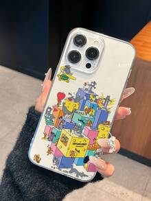 TOM & JERRY X SHEIN 1 Stück Katze und Maus Cartoon Co-Branded hochwertiges Handyhülle, einfaches Weiß, präzise Löcher Anti-Drop Modisches Design, Halloween und Weihnachten Geschenkidee kompatibel mit iPhone 17/16/15/14/13/12/11 und Galaxy S25/24/23 - Transparent - Übersicht 5