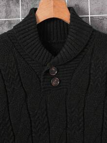 SHEIN Tween Boys' Casual Half-Zip Sweater, Comfortable For Commuting, School, Daily Casual Wear, And Sports - Black - View 5