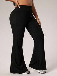 Velisys Pantalones acampanados acanalados para mujer, pantalones deportivos de ajuste ceñido para uso diario - Multicolor - Ver 5