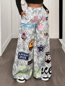 BamGleam 女士宽松豹纹裤