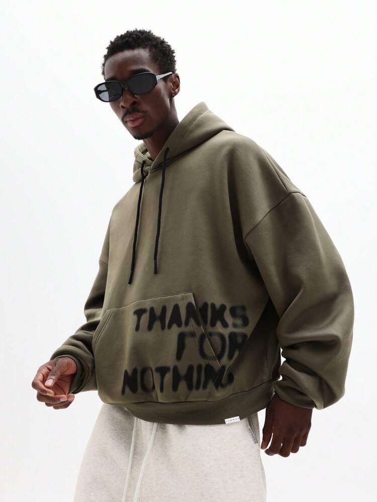 SUMWON Essential Boxy Fit Pullover Hoodie With Centre Pocket Casual Loungewear Comfortable Sweatshirt