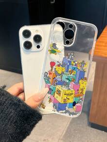 TOM & JERRY X SHEIN 1 Stück Katze und Maus Cartoon Co-Branded hochwertiges Handyhülle, einfaches Weiß, präzise Löcher Anti-Drop Modisches Design, Halloween und Weihnachten Geschenkidee kompatibel mit iPhone 17/16/15/14/13/12/11 und Galaxy S25/24/23 - Transparent - Übersicht 6
