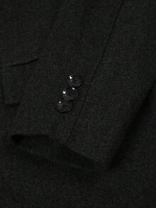 Manfinity Homme Men's Solid Color Minimalist Everyday Long Sleeve Overcoat - Black - View 4