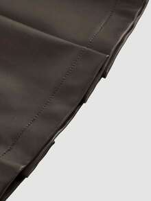 SHEIN MOD Chân váy mini màu nâu xếp ly đơn giản đa năng dành cho nữ - Cà phê nâu - Xem 4