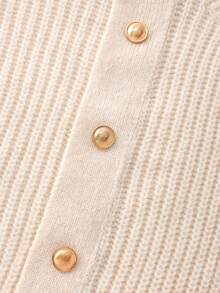 Chiquease Nuovi arrivi donna, elegante e casual per vacanza, pendolarismo, ufficio, uscita con amiche, stile Y2K per uso quotidiano, primavera, San Valentino, maglia a maniche lunghe con collo a revers, cintura in vita e bottoni, colore unito, adatta per carnevale, festa, pendolarismo, casual, concerto, raduno, compleanno - Albicocca - Visualizzare 7