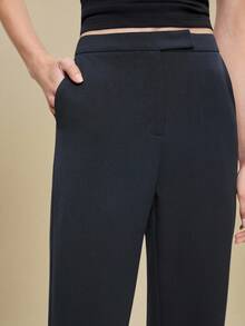 BizChic 2025 Autumn/Winter New Gray Striped Side Pocket Women's Pants, Suit Trousers, Vintage Chic Urban Commute Everyday Casual Romantic 90s Christmas New Year, Thanksgiving Elegant Party, Beach Graduation Fashion Stylish, Versatile Simple Romantic, Suitable For Wedding Guest, Host, Date, Party, Concert, Stage Performance, Brunch, Airport, Multi-Occasion