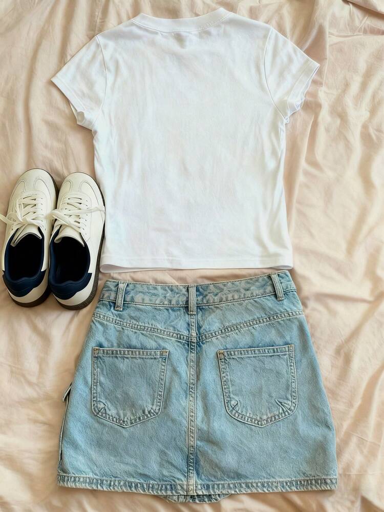 Glimmora Women's Floral Print Round Neck Short Sleeve T-Shirt - White - View 2