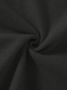 SHEIN LUNE Áo nỉ in chữ "Merry Christmas" dập nổi, màu trơn, cổ tròn, tay dài, thích hợp cho lễ tốt nghiệp, tựu trường, giáo viên, quà tặng gia đình mùa thu/đông, áo nỉ dễ thương cho mẹ, áo nỉ thoải mái cho mẹ - màu đen - Xem 7