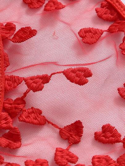 PetitDoll Geborduurde Mesh Underwire Verleidelijke BH Slipje Lingerie Set view 5