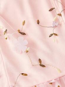 SHEIN MOD Đầm mini hai dây thêu hoa xuyên thấu dành cho nữ, kiểu Kawaii, phong cách Fairycore, trang phục đi chơi, cổ điển, retro, Valentine, đầm hoa cho nữ, đầm ngắn dự tiệc, trang phục đồng quê cho nữ, phong cách Fairycore. - Hồng - Xem 4