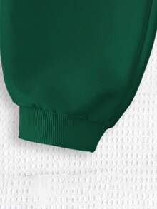 2pcs Boys Graphic Tees Casual Comfortable Sweatshirt Set, Letter Print Tops, Long Sleeve Sweatshirt And Sweatpants Outfit, Autumn/Winter - Black - View 3