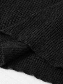 SHEIN Tween Boys' Casual Half-Zip Sweater, Comfortable For Commuting, School, Daily Casual Wear, And Sports - Black - View 6