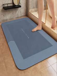 1 Peça Tapete de Banheiro de Terra Diatomácea, Tapete Antiderrapante para Porta, Tapete de Chão, Tapete de Banheiro Absorvente, Tapete Antiderrapante, Tapete de Cozinha, Tapete de Secagem Rápida, Alta Absorção, Conjunto de Banheiro, Tapete de Lavanderia, Tapete de Quarto, Adequado para Tapetes de Porta e Banheiro, Tapete de Porta, Tapete de Chuveiro, Decoração de Banheiro - Multicolorido - Visão 5