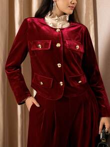 Zelara Stilvolle Damenhosen, stilvolle Damenblusen, elegante Damenblusen, elegante Damen-Sets, festliche Kleidung für Silvester, Damen-Weihnachtskleidung, Damen-Winterkleidung, rote Anzüge für Thanksgiving, Luxuskleidung für Damen, elegante Damen-Sets, festliche Damenmode - Bordeaux - Übersicht 5