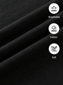 SHEIN LUNE 女士休闲简约常规款95%纯棉V领长袖T恤，适合秋冬季节，黑色长袖V领上衣，休闲百搭 - 黑色 - 查看 8