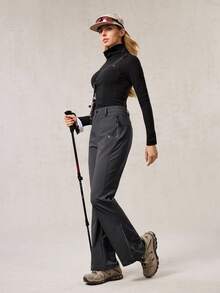 OutZeal Women PFC-Free Water-Resistant Multi Pockets Zippered Leg Opening Flared Outdoor Pants Camping Hiking Climbing - Dark Grey - View 9