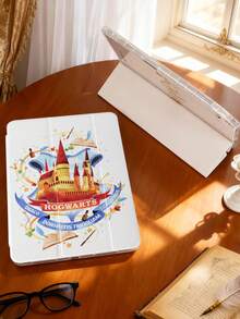 HARRY POTTER X SHEIN Estuche con tapa abatible de acrílico transparente con patrón de castillos mágicos. El producto no incluye bolígrafo. Algunos modelos están equipados con ranuras integradas para bolígrafos en los marcos. - Multicolor - Ver 3