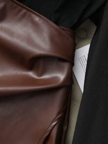 Franclia 2025秋冬女士优雅通勤针织套装，女士优雅修身上衣，女士通勤中长裙