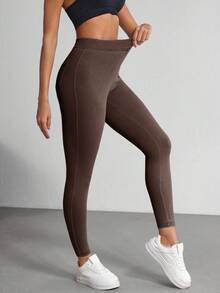 Flexra Women's Elastic Waist Casual Versatile Skinny Jeans - Coffee Brown - View 6