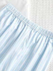 Young BoyCute Bear Embroidered Collar Open Front Loungewear Set - White - View 6