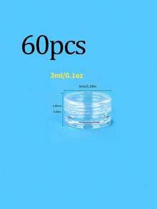 30pcs 3/5 Gram Sample Containers Empty Plastic Cosmetic Pot Jars For Eye Shadow Nails Powder Jewelry Cosmetic Lip Balm Lip Gloss Cream Lotion , Tiny Sample Jars, Transparent Round Plastic Small Box Storage Lip Balms, Lotion, Powder - Clear - View 11