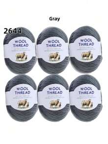 6卷300克澳洲美利奴羊毛纱线，70%美利奴羊毛，30%抗起球纤维，柔软舒适透气，色彩鲜艳，适用于编织毛衣、背心、手工艺品和DIY手工材料。