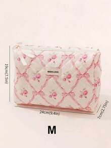 1/2/3PCS Capacity Wearable Zippered Travel Storage Stationery Rose Red Floral Print Multicolor Cosmetic Bag For Women Travel Fashion Casual Makeup Organizer Beauty Pouch - Multicolor - View 12