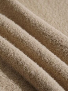 Franclia 独特休闲高领针织毛衣，流苏设计，修身长袖上衣，秋冬款 - 卡其色 - 查看 8