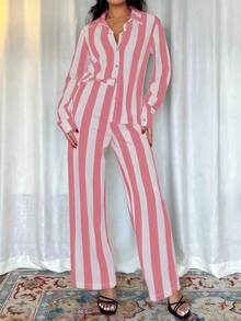 EMERY ROSE Bộ đồ 2 món thời trang giản dị thanh lịch kiểu Pháp dành cho nữ có tay dài - Nhiều màu - Xem 5