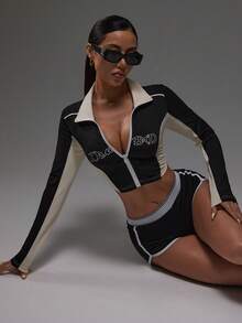 Dewbera Women's Casual Street Style Sports Jacket - Multicolor - View 3