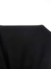 Heiryn V-Neck Waist Cinched Slimming Elegant & Comfortable Dress - Black - View 7