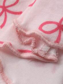 Dazy Plus 松紧腰宽松直筒蝴蝶印花可爱睡裤，春秋季 - 粉色 - 查看 3