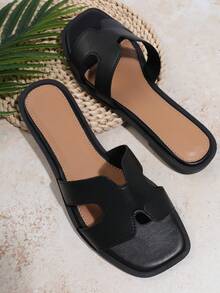 SHUZIA Women's Fashionable Flat Sandals Holiday Vacay Vibe For Summer Shoes Spring Shoes Spring Break Easter Vacation Shoes Casual Shoes Beach Shoes Mother's Day Present For Christmas Valentine's Day - Black - View 5