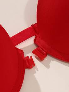 DesireSculpt 2pcs Women Solid Color Simple Bra Set - Multicolor - View 4