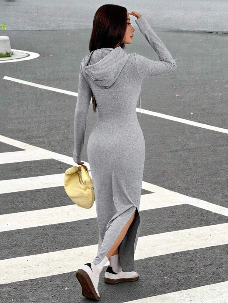 BIRW Hoodie Dress For Women 2025 – Slim Long Sleeve Pullover With Drawstring Waist & Pockets, Casual