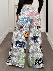 BamGleam 女士宽松豹纹裤