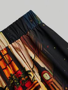 EMERY ROSE Quần ống rộng cạp cao in hoa cỡ lớn, kiểu dáng tối giản cho mặc hàng ngày, trang phục mùa xuân Valentine cho nữ, quần áo đơn giản dễ thương cho ngày lễ tình nhân, trang phục lễ hội, quần palazzo thanh lịch cho nữ. - Nhiều màu - Xem 3